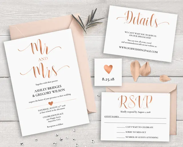 gold invitations