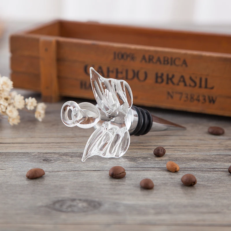 

Stainless steel red wine stopper crystal angel wine stopper