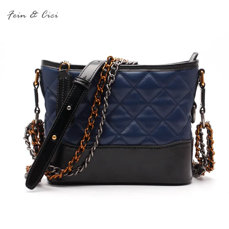 

genuine sheepskin leather chains bag bao bao women luxury brand design messenger bag shoulder bags cross body bag white blue