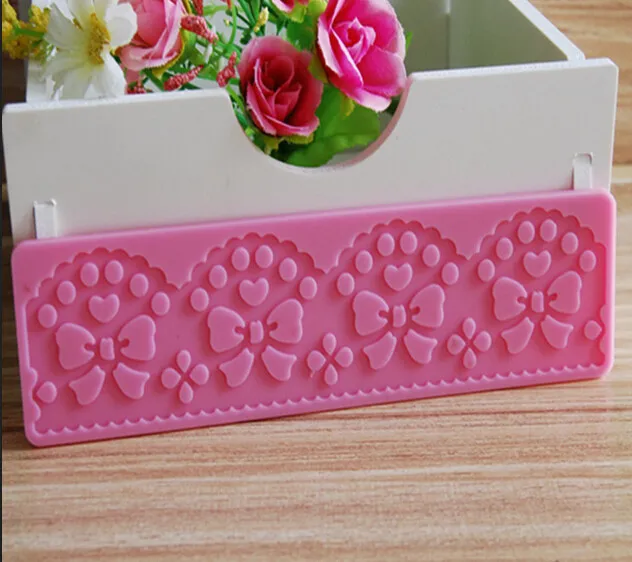 Оптовая 100 ШТ. Розовый Цвет Прямоугольник Формы Fondant Торты кружева формы Силиконовые торт Лоток Куб Mold Maker Мороженое Mold Maker NW426