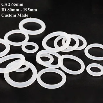 

10x VMQ O Ring Seals Silicon Rubber Gasket M80 - M195 ID82.5mm 85/90/92.5/95/100/103/106/109/112/115/118/120/122mm x CS 2.65mm