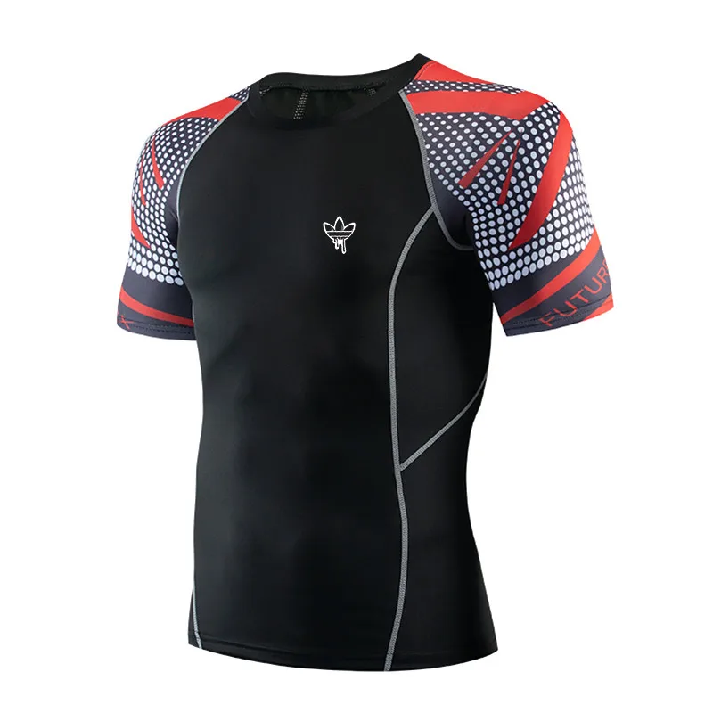 FUTUREOX бренд Herren фитнес-тренировочный sbekleidung Rashguard Топ 3D футболка с коротким рукавом MMA бег Бодибилдинг Топ - Цвет: GY04