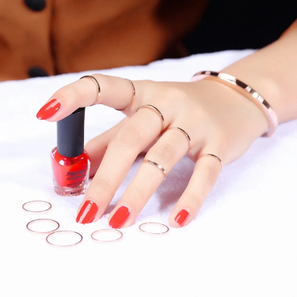 

Fashion Simple Smooth Stainless Steel Fine Ring For Women Charm Rose Gold Color Party combined Finger Jewelry Gift size 3-8