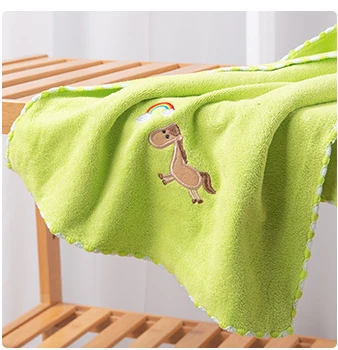 ZhangJi микрофибра ткань мультфильм Радуга животные универсальное полотенце быстросохнущее Впитывающее прочное мягкое полотенце 75*35 см - Цвет: green