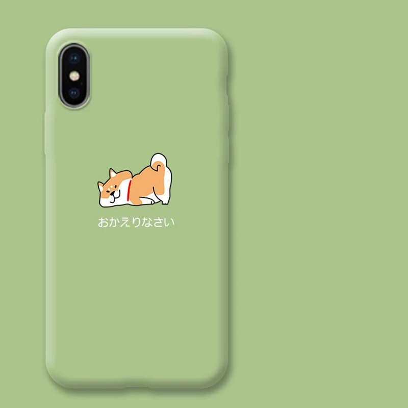 Мягкий силиконовый чехол карамельного цвета для IPhone X Xs Max Xr 7 Fundas японский чехол с рисунком Шиба ину чехол для iPhone 6 s 6 8 Plus 7 plus