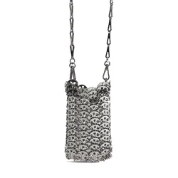 Luxury Designer Women Bags Pure Metal Sequins Chain Woven Bag Hollow Evening Bags Clutch Female Travel Holiday Shoulder Bag Luxury Designer Women Bags Pure Metal Sequins Chain Woven Bag Hollow Evening Bags Clutch Female Travel Holiday Shoulder Bag