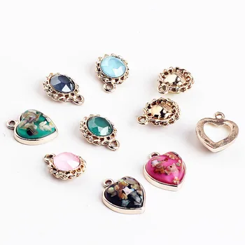 

10pc heart circle jewelry pendant bling enamel charm DIY Ornament accessories of necklace bracelet earring fitting