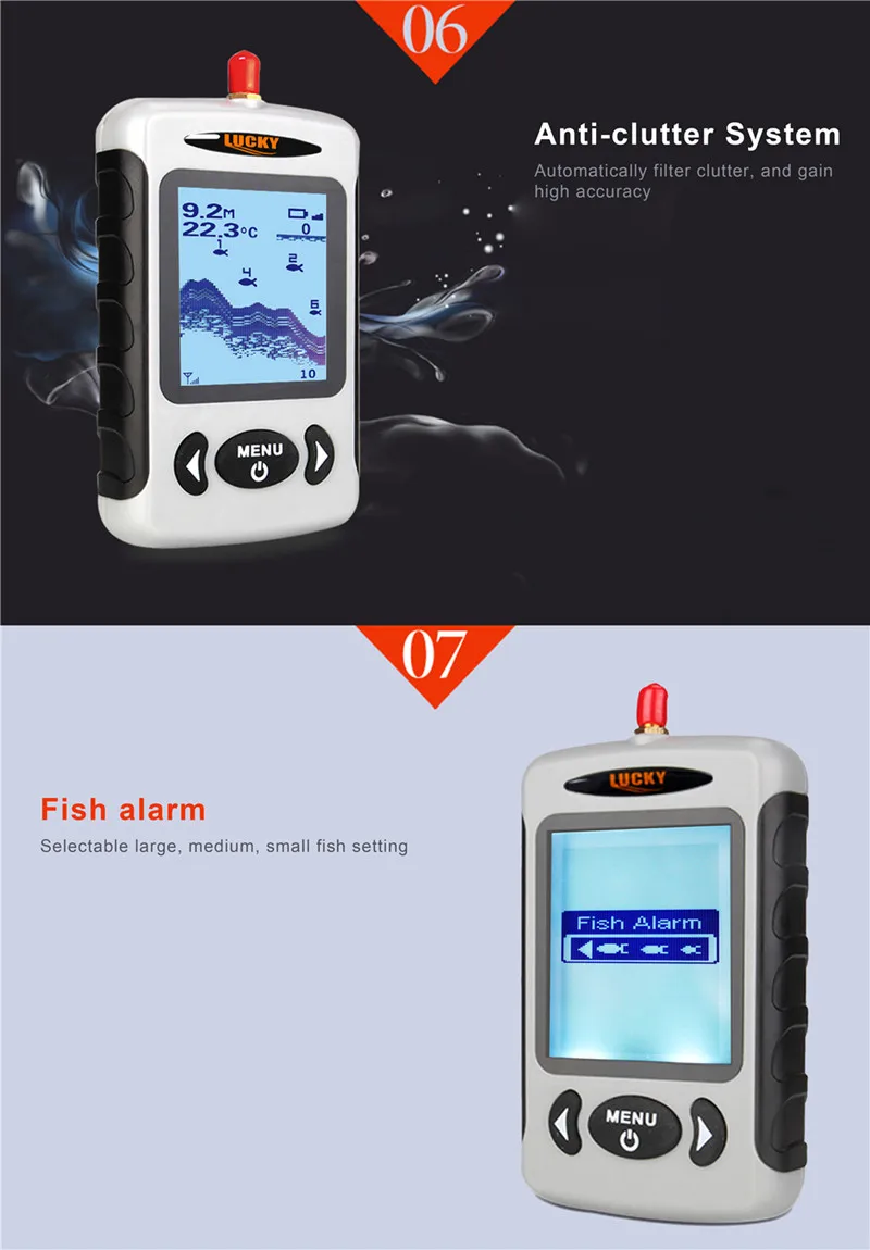 Findfish FFW718 Waterproof Wireless Fish Finder 125KHz Frequency 45M135ft Sonar Deeper Fishfinder Sensor Localizador Camera  (5)