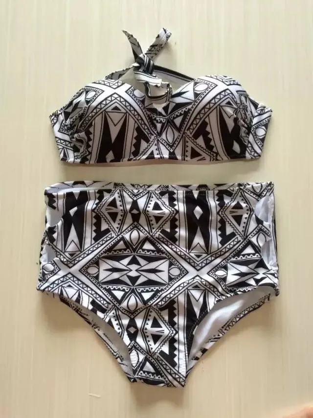 AZTEC Black high waisted bikini swimsuits swimwear beachwear bathing suits (1)