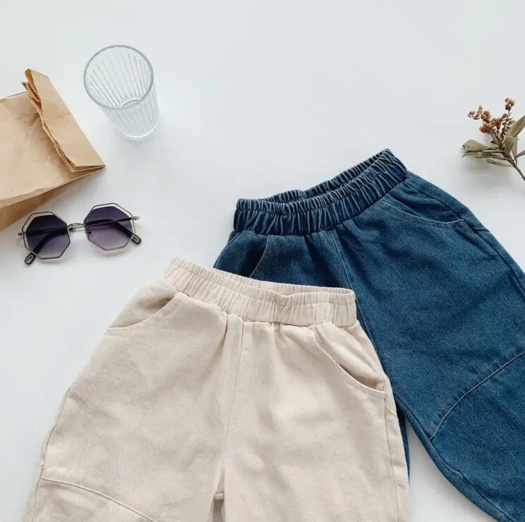 new arrival girls boys denim pants autumn fashion girls jean pants 1-7t HU740