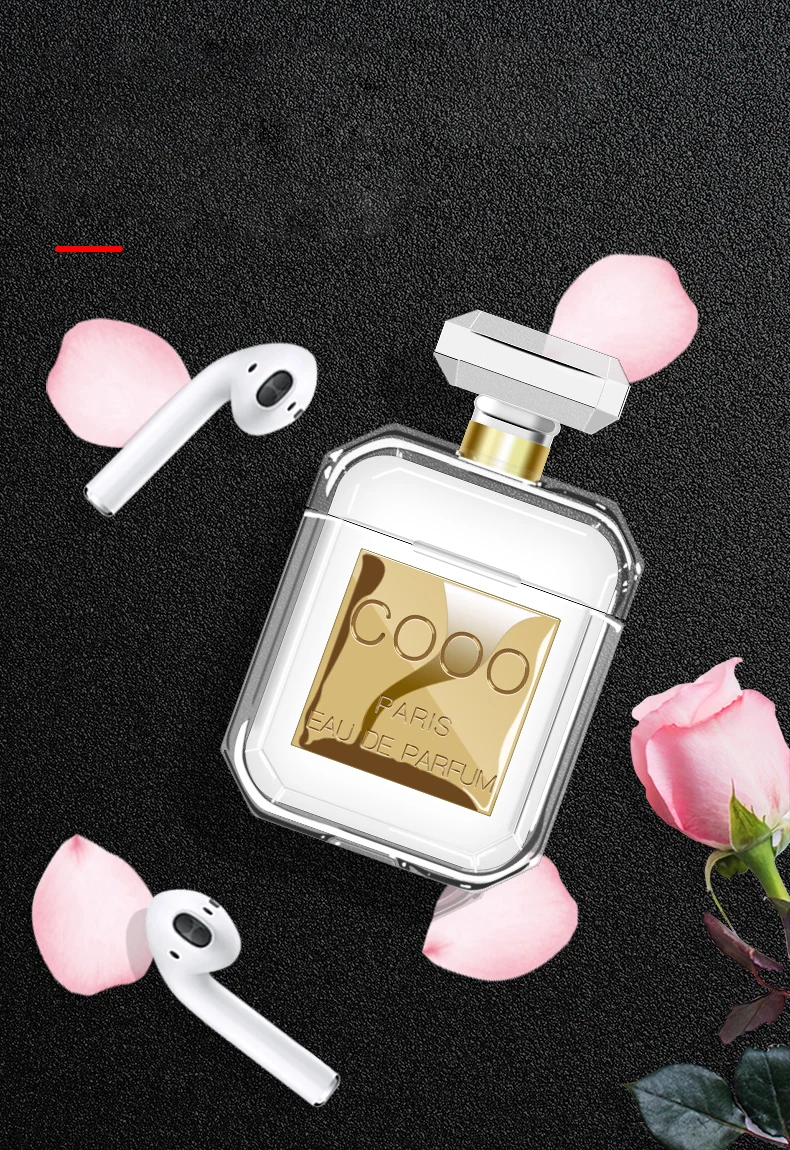 Lovers Gift Coco Perfume bottle airpods Case shockproof Transparent airpods Cover earphone case bag for apple airpods keyring Lovers Gift Coco Perfume bottle airpods Case shockproof Transparent airpods Cover earphone case bag for apple airpods keyring