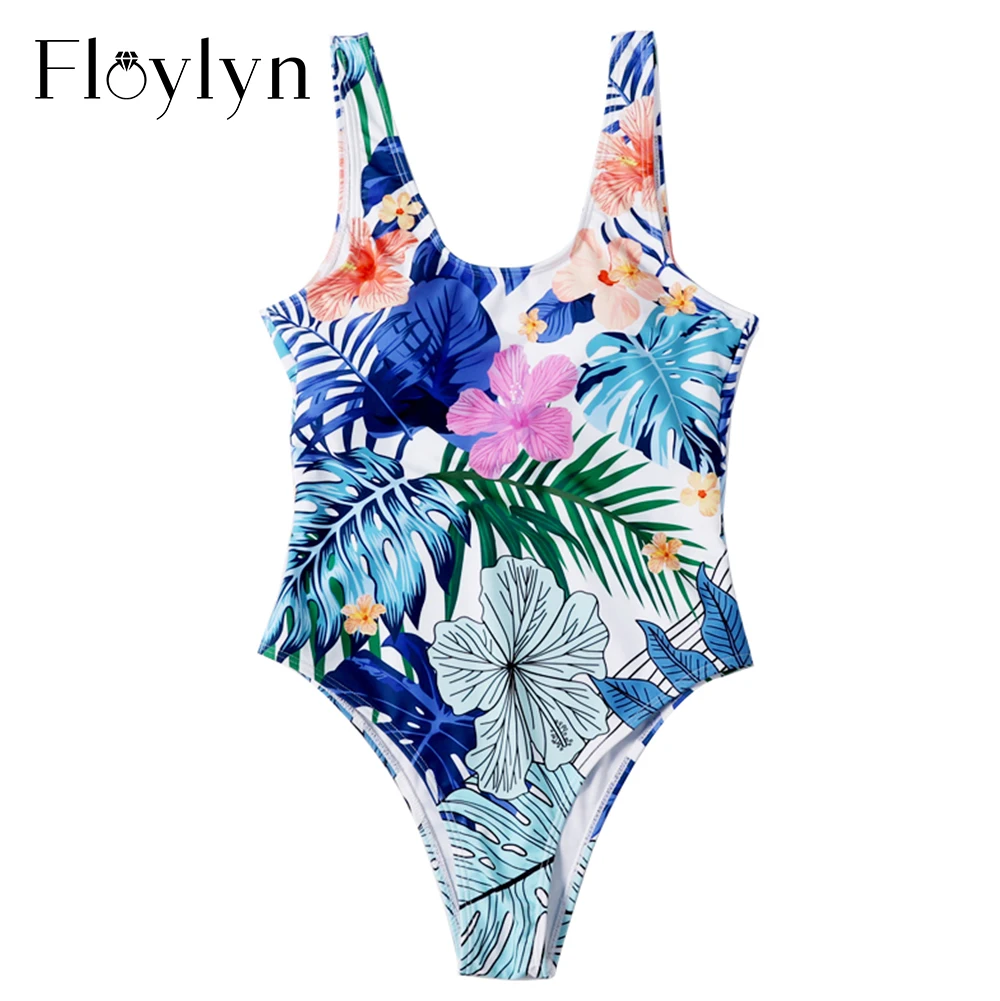 Сексуальный цельный купальник Floylyn Цветочный Женский монокини с принтом боди