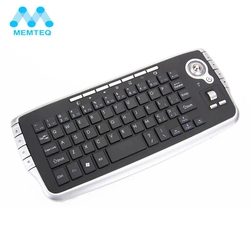 

MEMTEQ Ultra-thin Gaming Keyboard 2.4Ghz Mini Wireless Keyboard Multi-media Functional Track Ball For Android Windows Mac Laptop