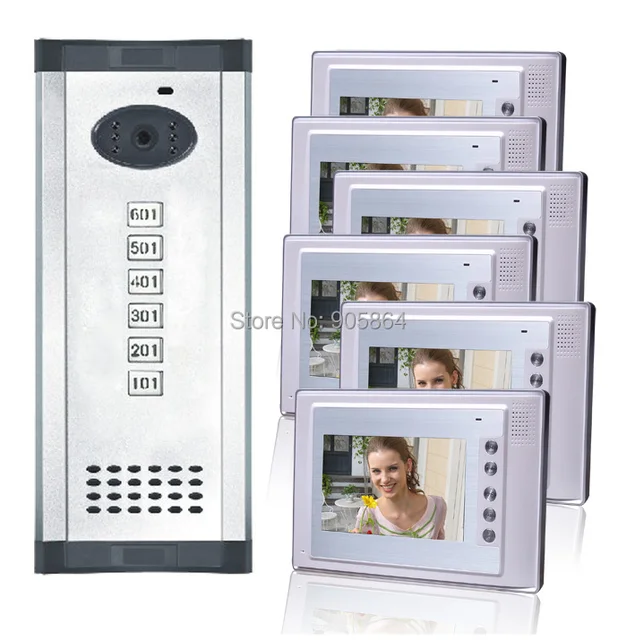 Free Shipping Six Floor User Colorful 7 Inch Video Door Phonemulti Apartments Video Door Free Shipping Six Floor User Colorful 7 Inch Video Door Phonemulti Apartments Video Door