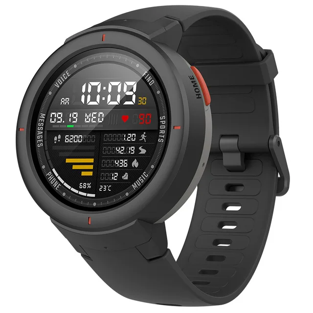 Английская версия, Huami, Amazfit Verge, умные спортивные часы, 1,3 дюймов, AMOLED экран, gps, HR сенсор, ответ на звонки, IP68, водонепроницаемые - Цвет: Black.Verge