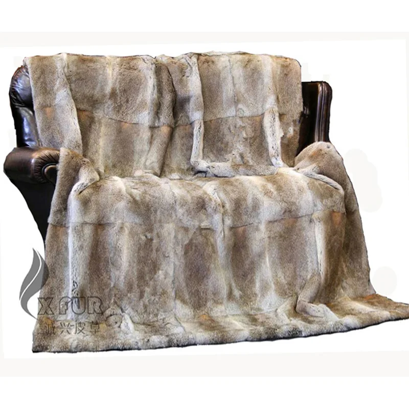CX-D-08B 130X150 см супер мягкое Настоящее одеяло из меха кролика~ Прямая поставка - Цвет: natural brown