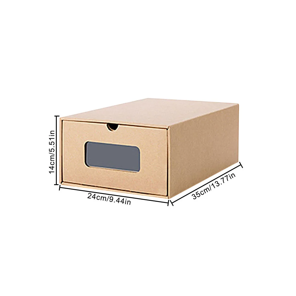 AUGKUN перспективная коробка для обуви, прозрачная коробка для хранения ящиков, Экологически чистая складная картонная коробка для обуви