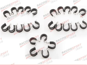 

25PCS Cushioned Hose Mounting Clamp Loop Strap 304 Stainless Steel 3/8" Black