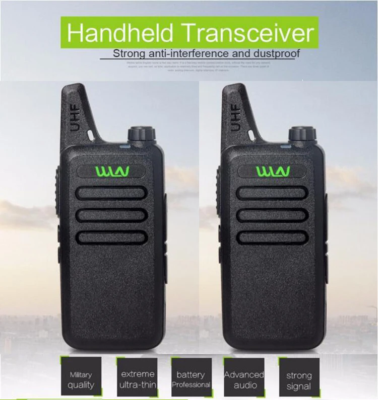 Ultra Thin Mini Walkie Talkie WLN KD C1 Long Range Professional Handheld Transceiver UHF Two Way