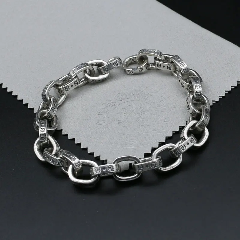 

Starfield CH Jewelry S925 Sterling Silver Bracelet Men Simple Punk Retro Thai Silver Bracelet Women