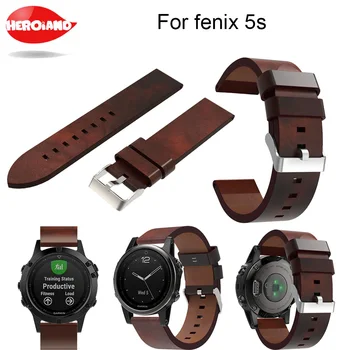 

Luxury Leather Strap Replacement wrist watch Band Genuine Leather Watchband bracelet watch strap for Garmin Fenix 5S wristband