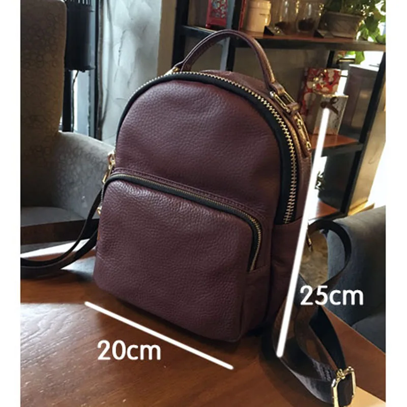 Женский маленький рюкзак ручной работы из натуральной воловьей кожи, ретро мини-школьная сумка, сумка на плечо, простая Женская дорожная сумка, рюкзак