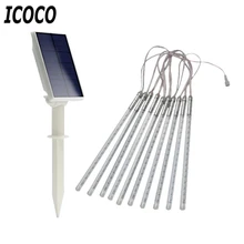 ICOCO Высокое качество 10 шт./компл. Светодиодные ленты светильник на открытом воздухе на солнечных батареях светильник IP65 Водонепроницаемый светильник 2200 мА/ч, декоративная лампа для 11,11