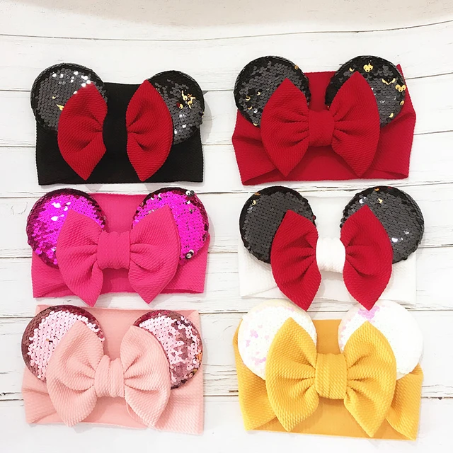 Fascia per bambini orecchie di Minnie fasce per bambini per ragazze fasce  per bambina neonato con fiocchi fascia Bebe Fille fascia per turbante per  bambini - AliExpress