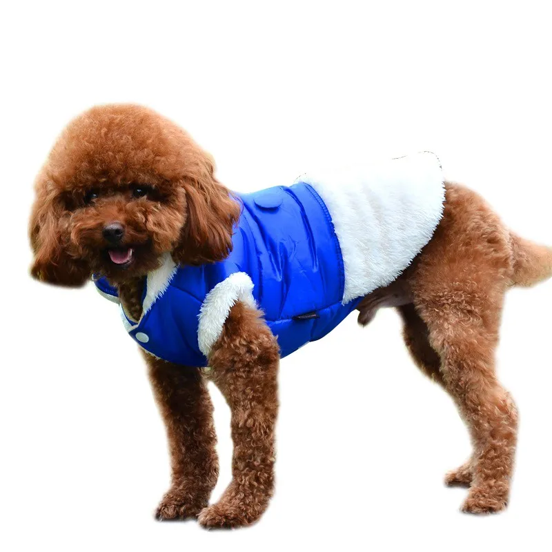 Pet Puppy Dog Coat Cute Warm Coat Faux Pockets Fur Hoodies Warm Plus Size Winter Jacket Dog