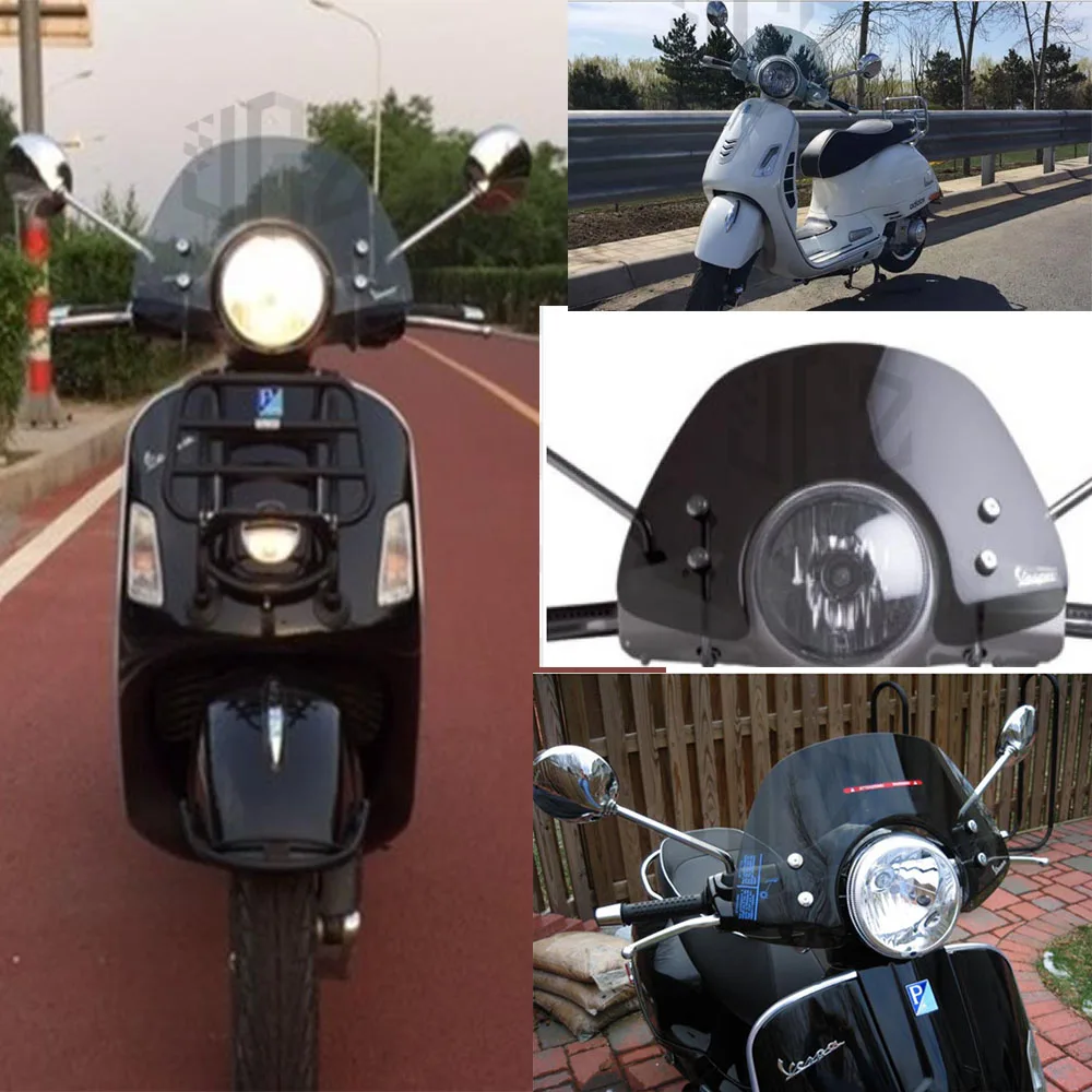 Для Vespa GTS 250 300 передний акриловый экран лобовое стекло ветровой экран мотоциклетный ветровой дефлектор крышка Черный модифицированные аксессуары S