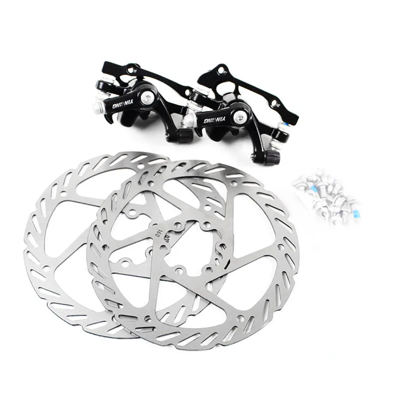 

Stainless Steel Bicycle Disc Brake Set Kit Bike Rotor with Clipers Rear Wheel Brake F:180/ R:160 Front Wheel Brake F:160 R:140