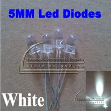 200 шт./лот 5 мм круглые Ultra Bright White LED Диоды прозрачный