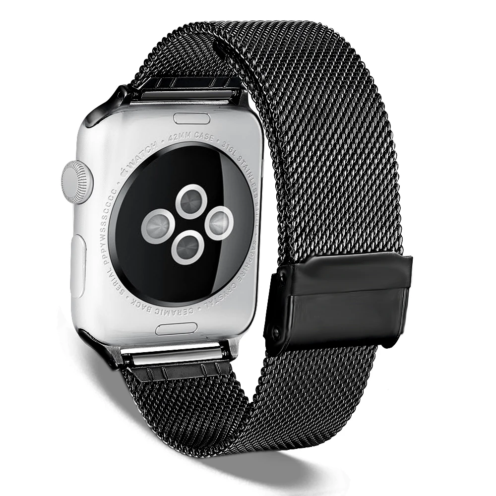 Для Apple Watch band 38/40 42/44 Apple Milanes ремешок из нержавеющей стали браслет iwatch металлический ремешок серии 1 2 3 4 5