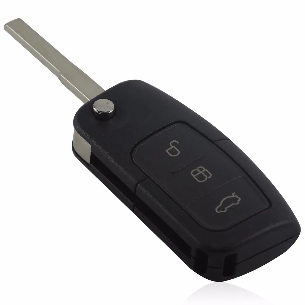 

Jingyuqin Flip Folding Modified Uncut Car Blank Key Shell Remote Fob Cover Styling Case For Ford Focus Fiesta C Max Ka 3 Buttons