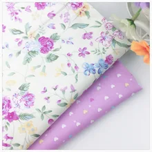 Фиолетовый Дизайн Diy хлопковая ткань метр tecido для платья текстиль для детского постельного белья Ткань для шитья Лоскутное шитье syunss