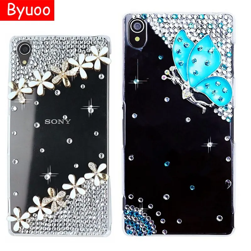 

Byuoo Phone Fashion Bling Diamond Rhinestone phone Case for Sony XZ1 XA1 XZ2 Compact XA2 Ultra XA1 PLUS XZ2 back covers shell