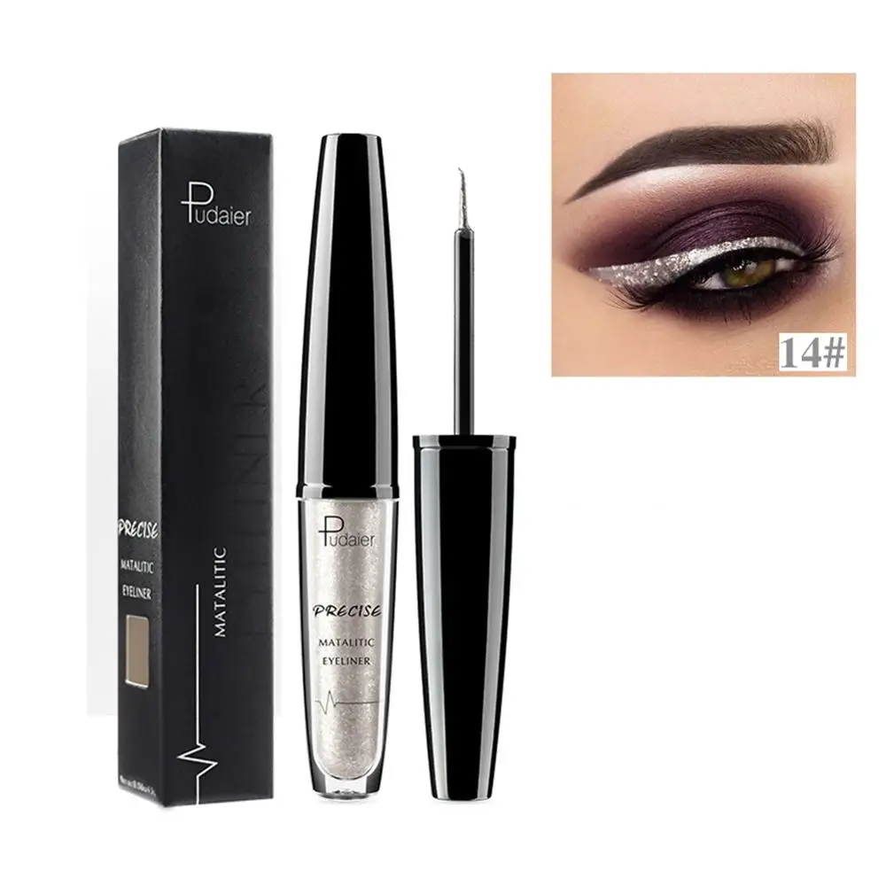 Pudaier Brand Eyeliner 16 Colors Red White Gold Super Glitter Eyeliner