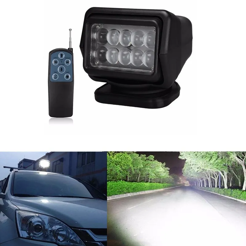 SUPAREE 50W Rotating Remote Control LED Search Light Spot Work Lights