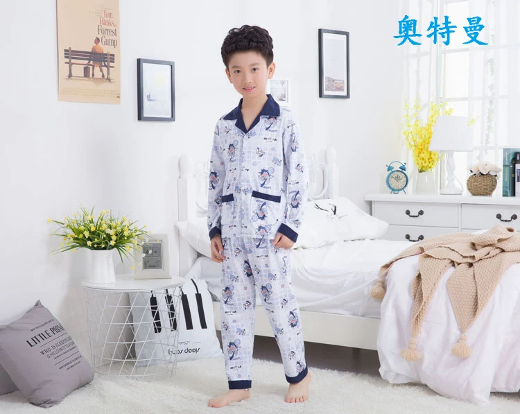 Г. Детская Пижама с длинными рукавами, хлопковые пижамные костюмы весенне-осенняя одежда для сна для мальчиков Детская домашняя одежда для мальчиков, комплекты для отдыха