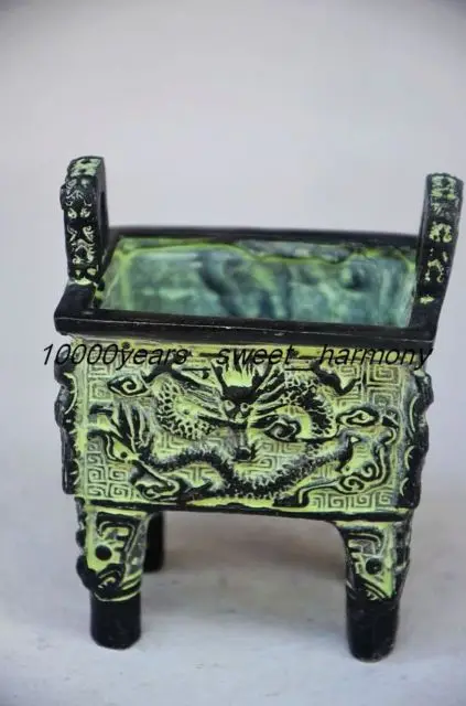 

VINTAGE CHINESE BRONZE HANDWORK DRAGON TRIPOD / INCENSE BURNER Healing Medicine Decoration 100% Brass Bronze