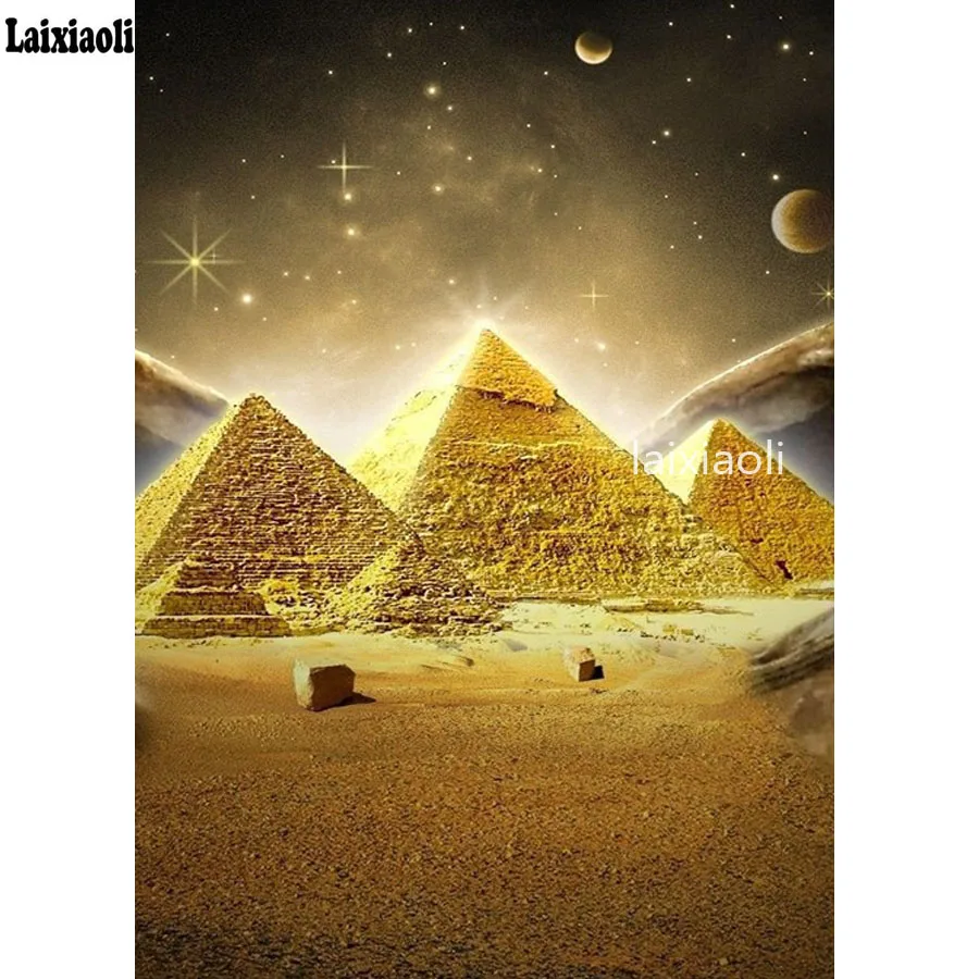 

Needlework Diy Diamond Painting 3d Diamond Embroidery fantasy Egyptian pyramids scenery image Cross Stitch Full Mosaic Hobby