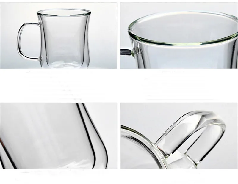 200ML Transparent Double Wall Glass Water Mug Glass Beer Coffee Mug Handmade Creative Beer Mug Tea Mugs4