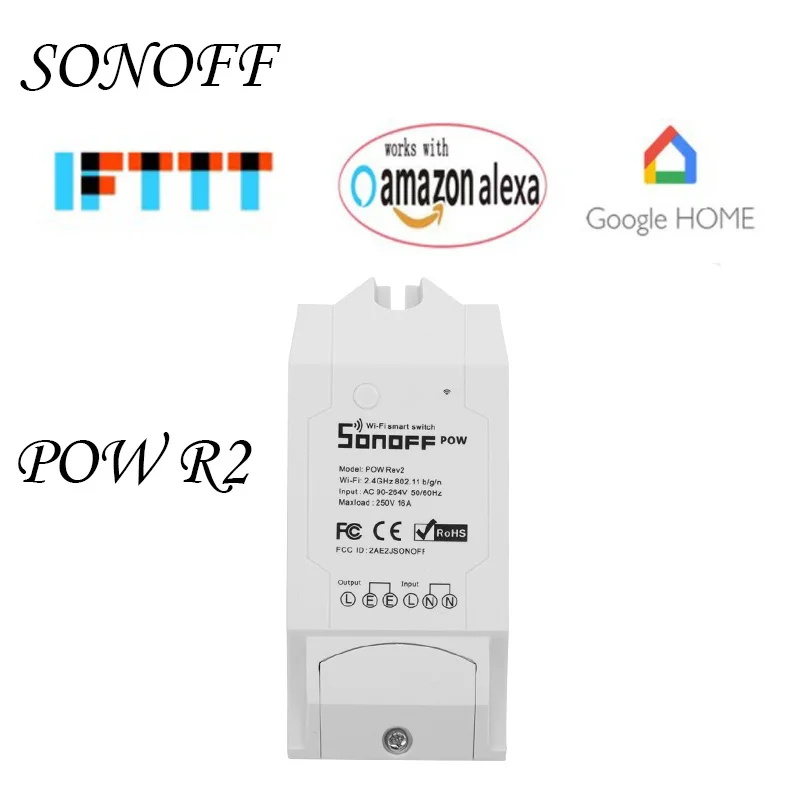 Sonoff Pow R2 WiFi беспроводной переключатель ВКЛ/ВЫКЛ 15A умный дом с функцией измерения энергопотребления в реальном времени прибор дистанционного управления