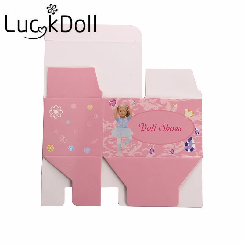 LUCKDOLL 5 шт. розовый складной подарочная коробка подходит 18 дюймов Американский 43 см детская кукла одежда аксессуары, игрушки для девочек, поколение, подарок