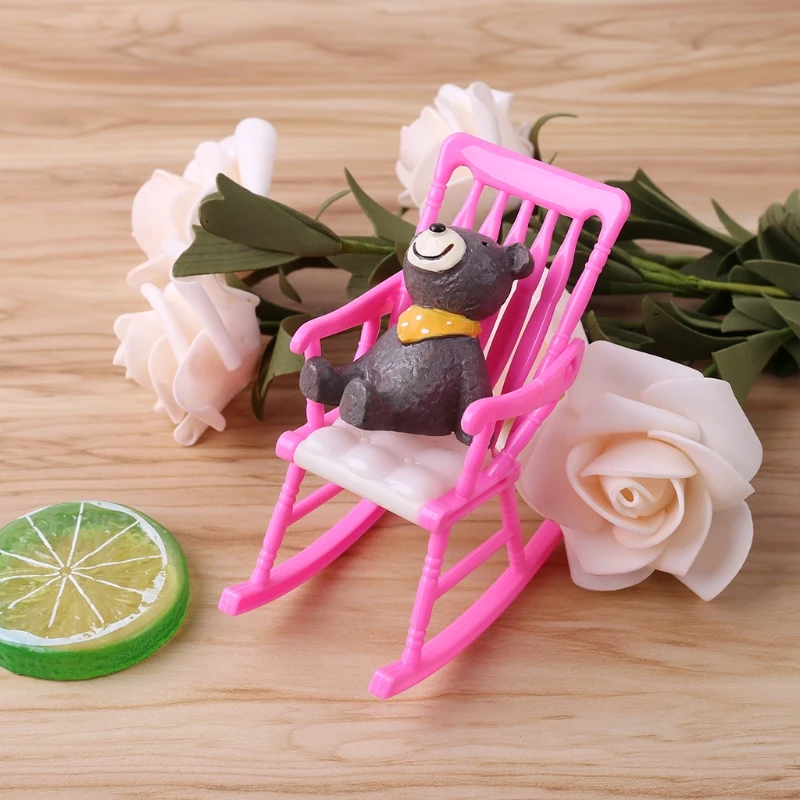 Mini Doll Rocking Chair Doll Accessories For Barbie Dollhouse Girls Toy Oct20 Mini Doll Rocking Chair Doll Accessories For Barbie Dollhouse Girls Toy Oct20