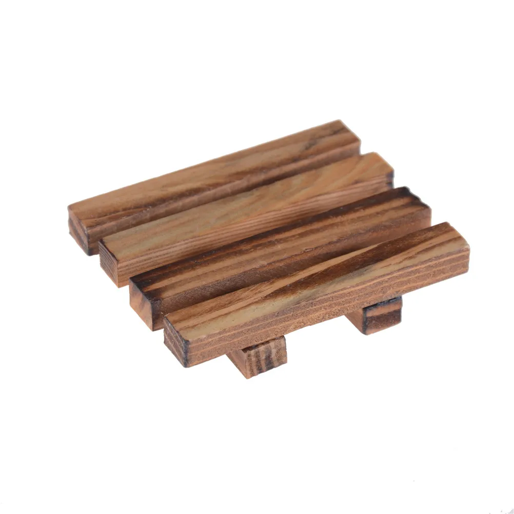 9 X 7cm Bathroom Shower Storage Support Plate Stand Wood Box Natural Soap Dishes Soap Holder Dish