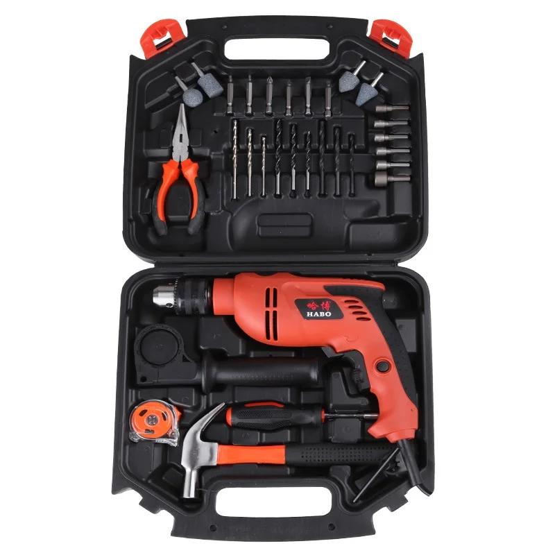 Impact drill multifunction electric screwdriver Toolbox Set Hardware Home improvement tool