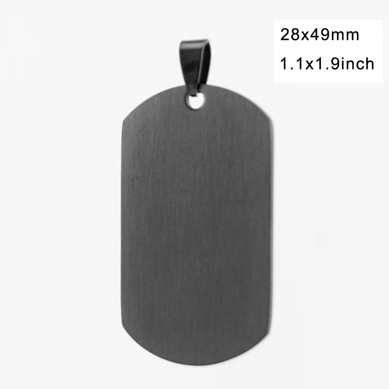 50 шт. матовая поверхность кулон кисть польский ремесел Мужская Dog tag 1,1x1,9 дюймов из нержавеющей стали подвески для мужчин теги - Окраска металла: 28x49 black