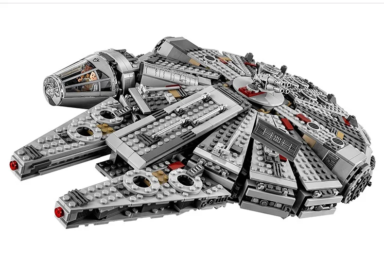 ФОТО DHL 1381PCS Star Wars Force Awakens Han Solo Millennium Falcon Building Toy 