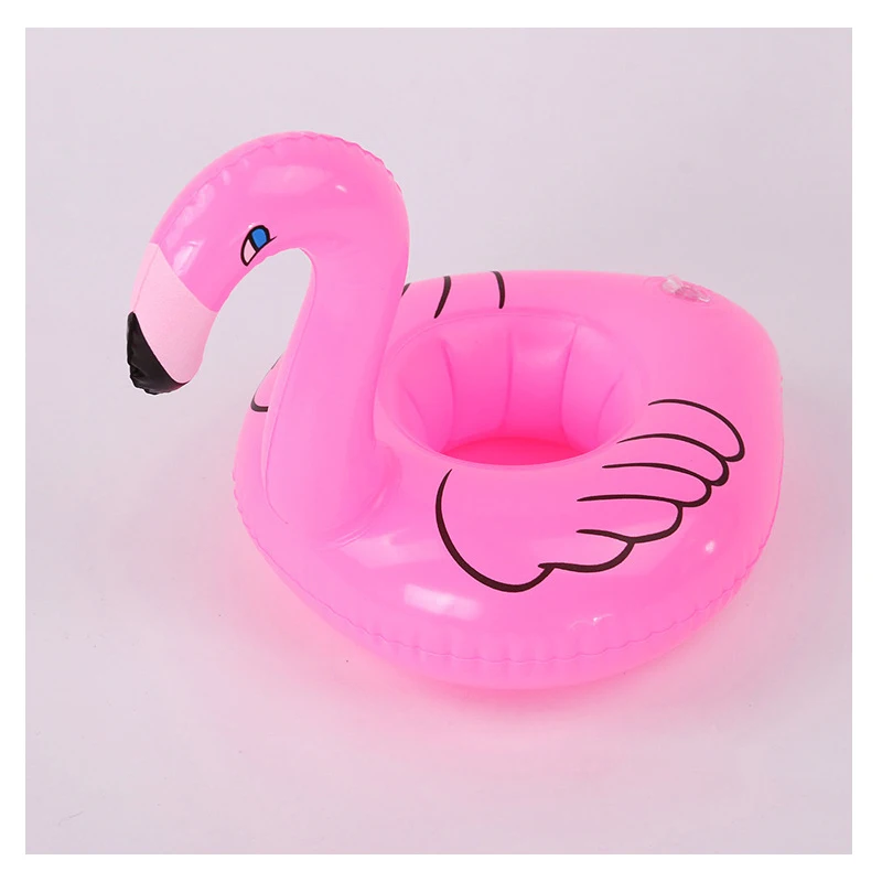 Мини-розовый Фламинго коврик надувной обладатель Кубка плавающий плавательный бассейн для купания Пляжная Вечеринка Детские игрушки